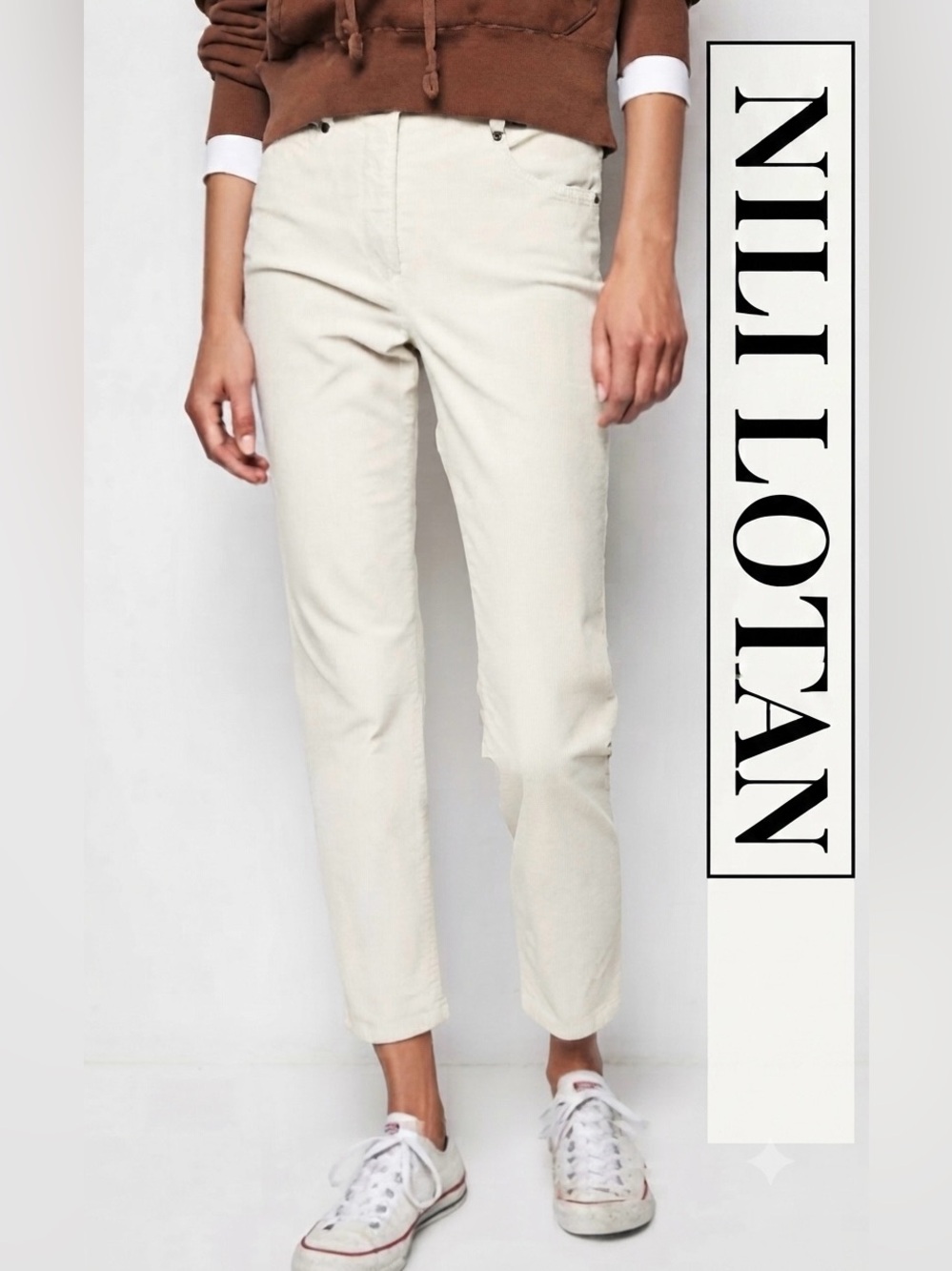 Nili Lotan Ivory Bradford Corduroy Pants size 6